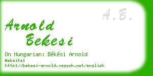 arnold bekesi business card